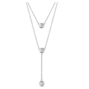 S. the Widow Jewelry - 3 Stone Silver Drop Necklace S. the Widow Jewelry - 3 Stone Silver Drop Necklace